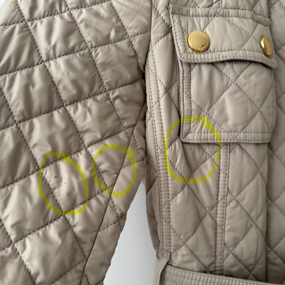 BURBERRY BRIT | Beige Tan Quilted Belted Jacket Gold Hardware XS - Picture 12 of 13